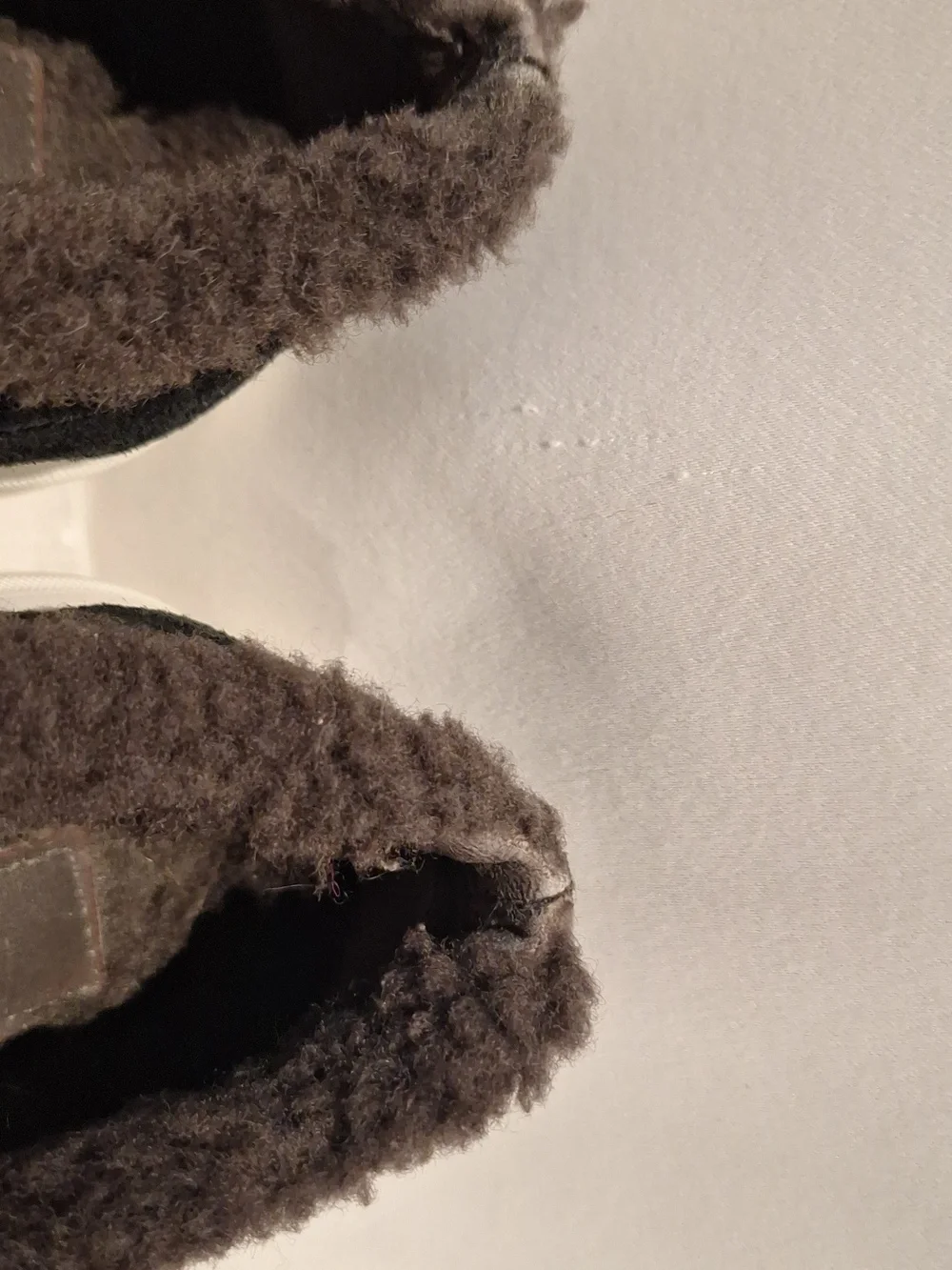 M.  GEMI Women's Black Suede Slip-On Sneakers with Gray Faux Fur Lining